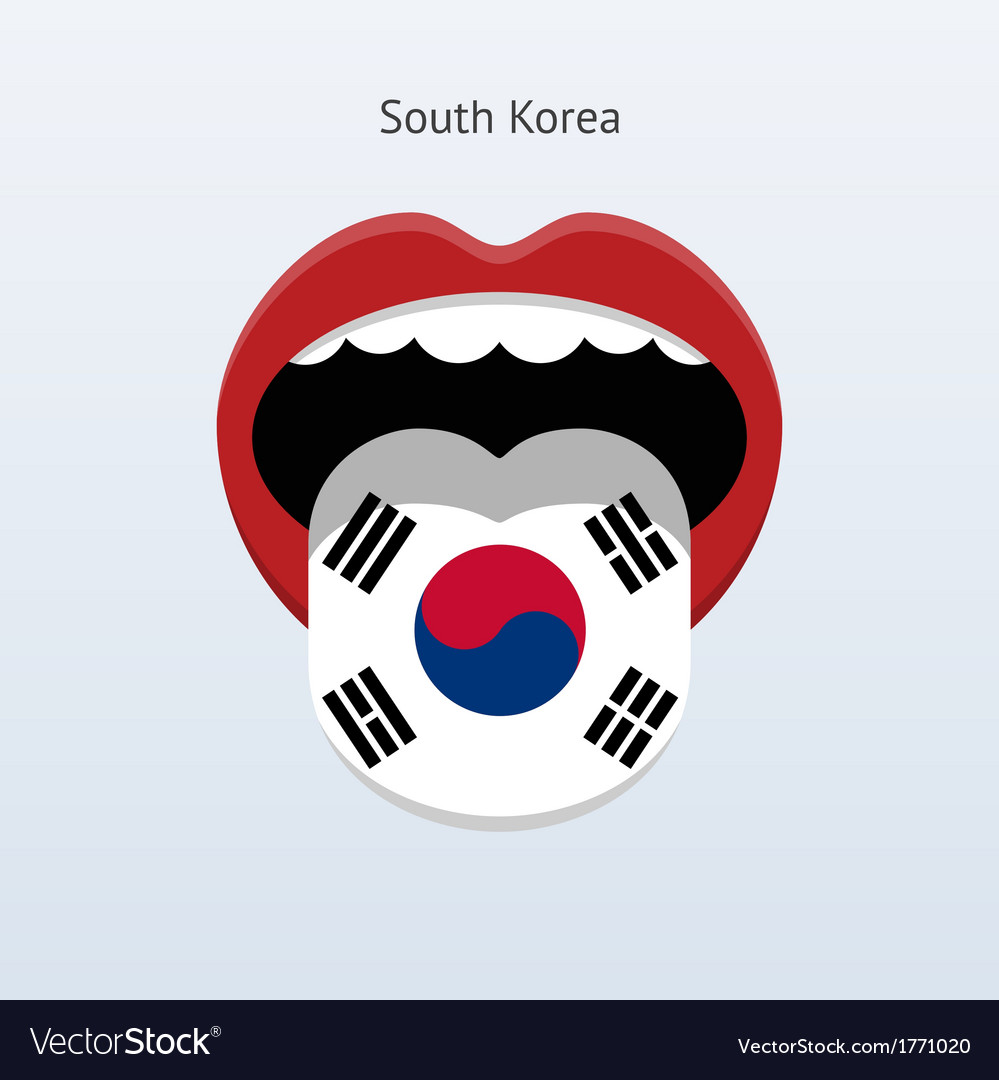 South korea language abstract human tongue Vector Image