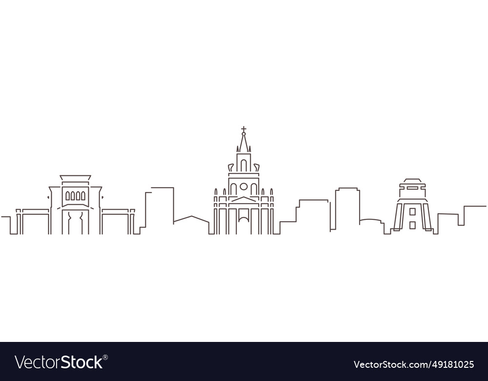 Campinas dark line simple minimalist skyline Vector Image