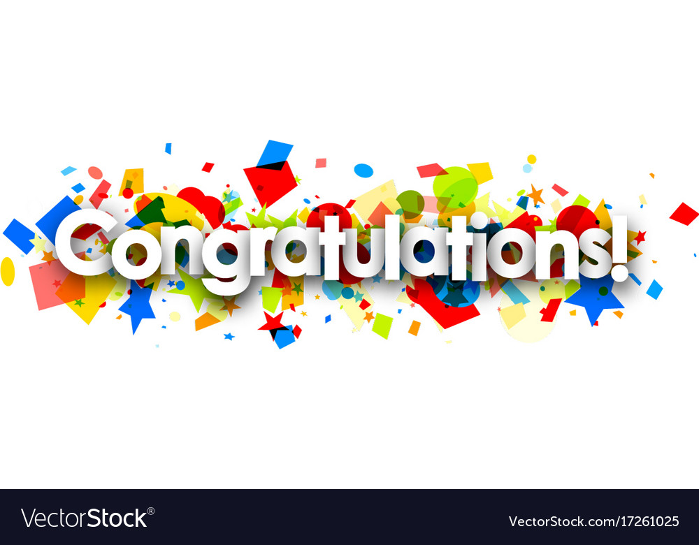 congratulations-banner-with-colorful-confetti-vector-image