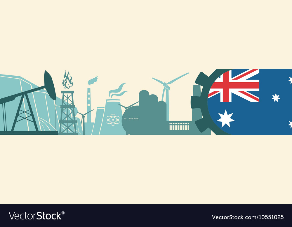 Energy and power icons set australia flag Vector Image