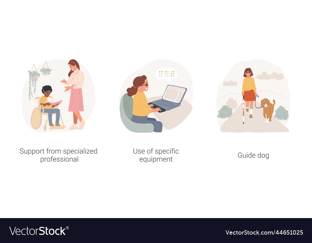 Inclusion school practice isolated cartoon Vector Image