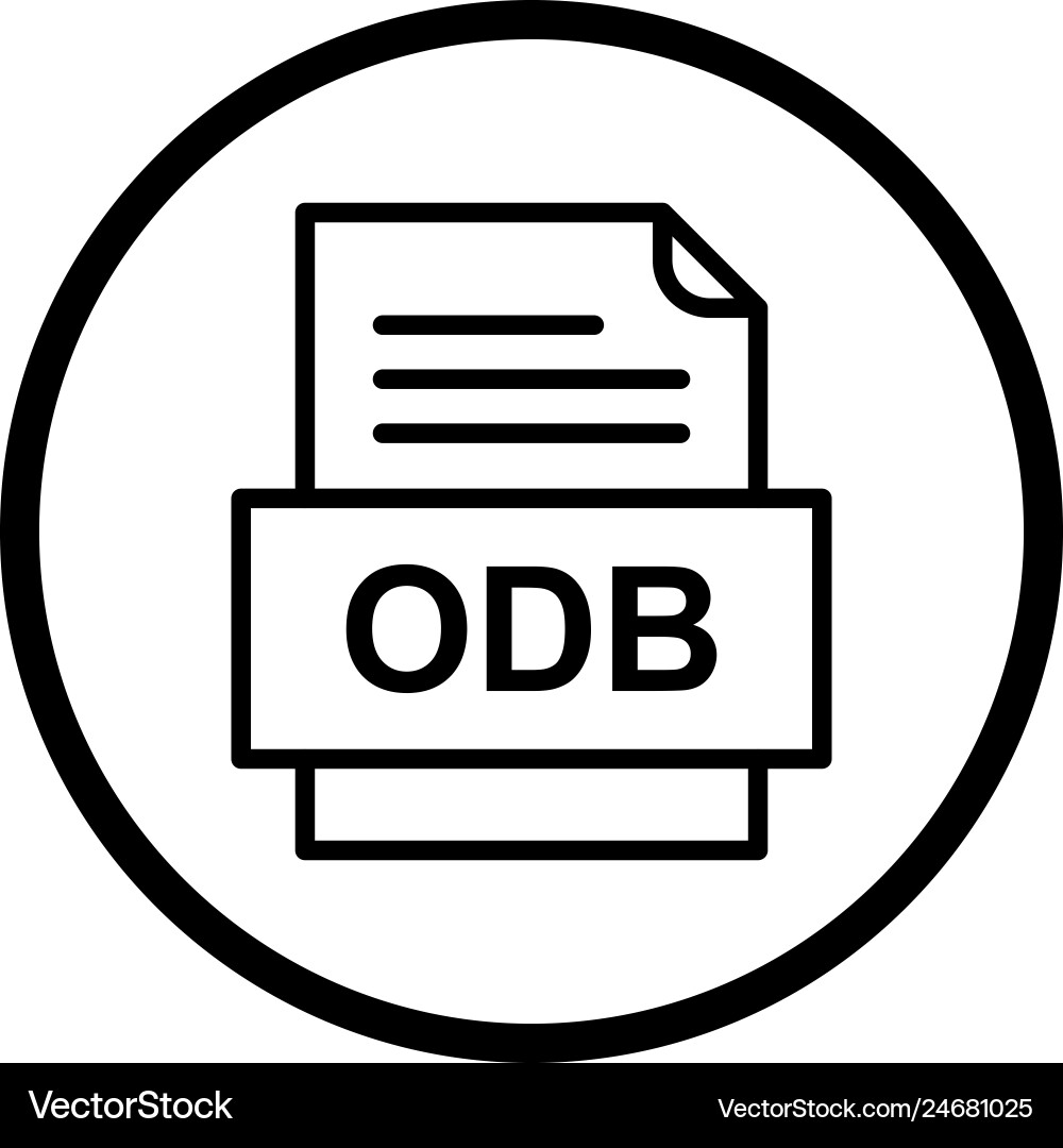 Odb file document icon Royalty Free Vector Image