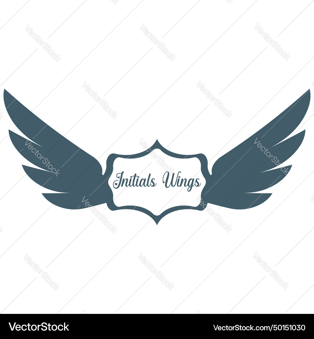 Abstract bird wing initial logo Royalty Free Vector Image