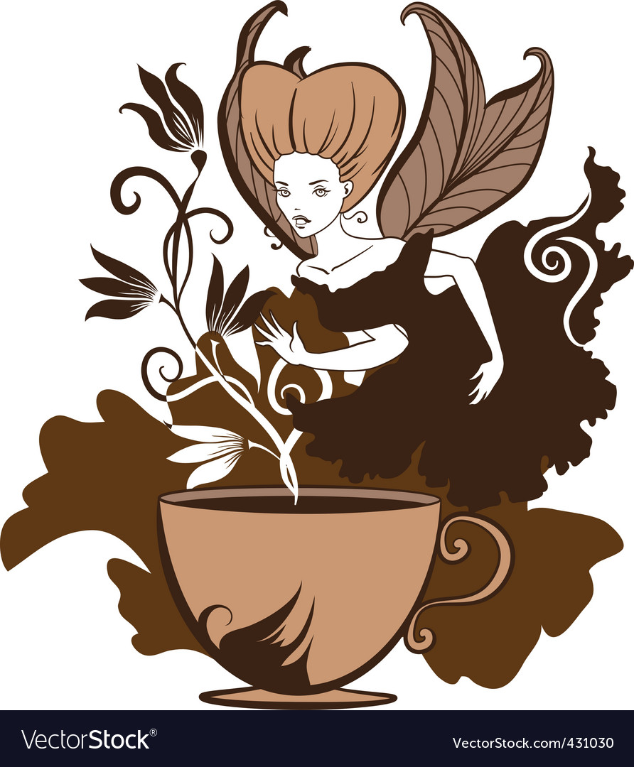 Coffee fairy Royalty Free Vector Image - VectorStock