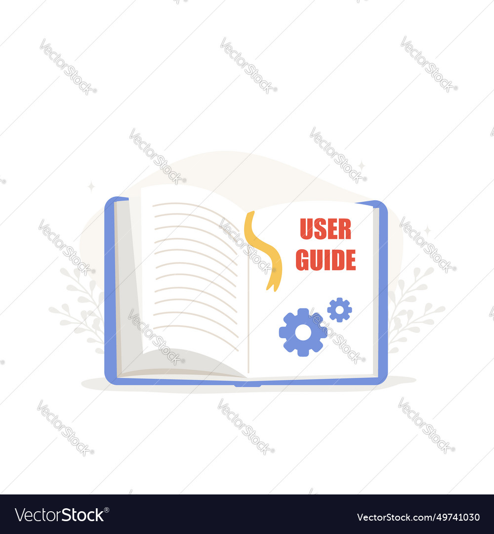 User guides open guidebook icon manual Royalty Free Vector