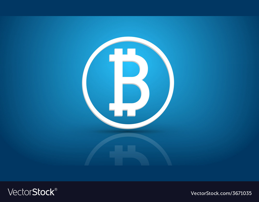 Bitcoin Blue Background Royalty Free Vector Image