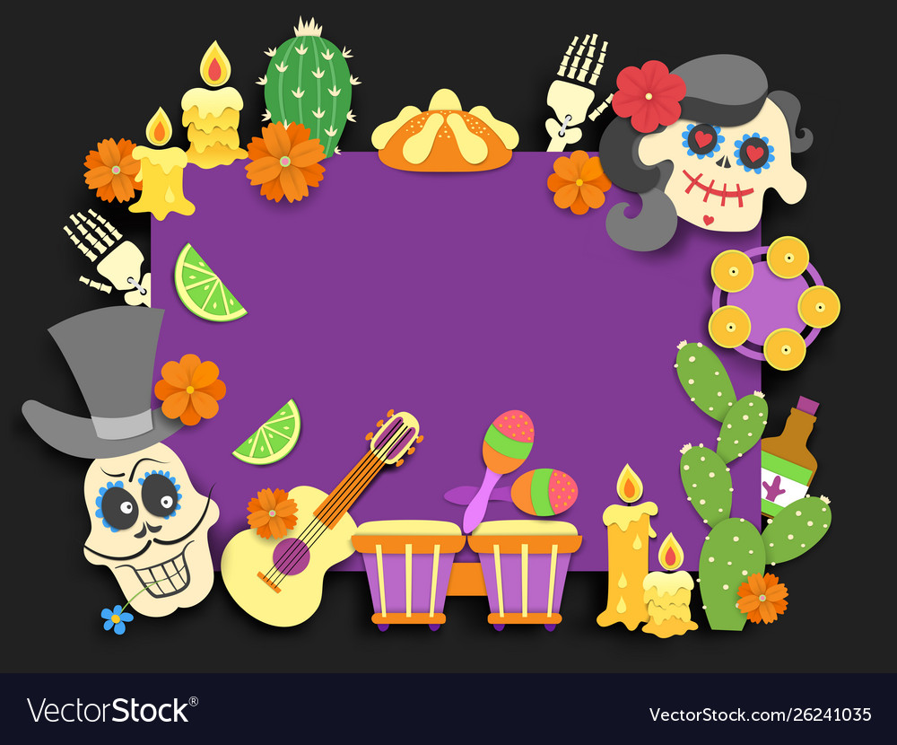 Dia de los muertos day dead traditional vector image Dia de los muertos day dead traditional