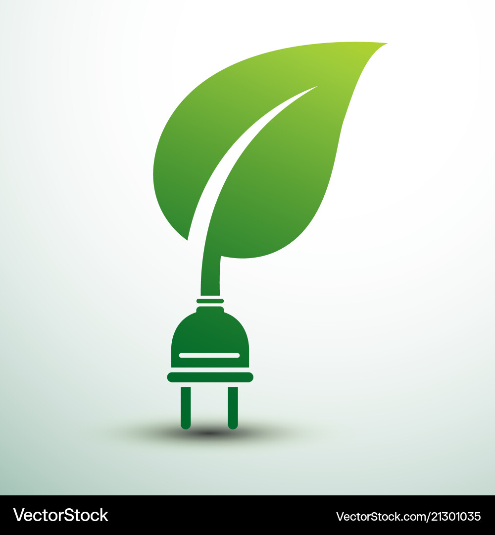 Eco plug Royalty Free Vector Image - VectorStock