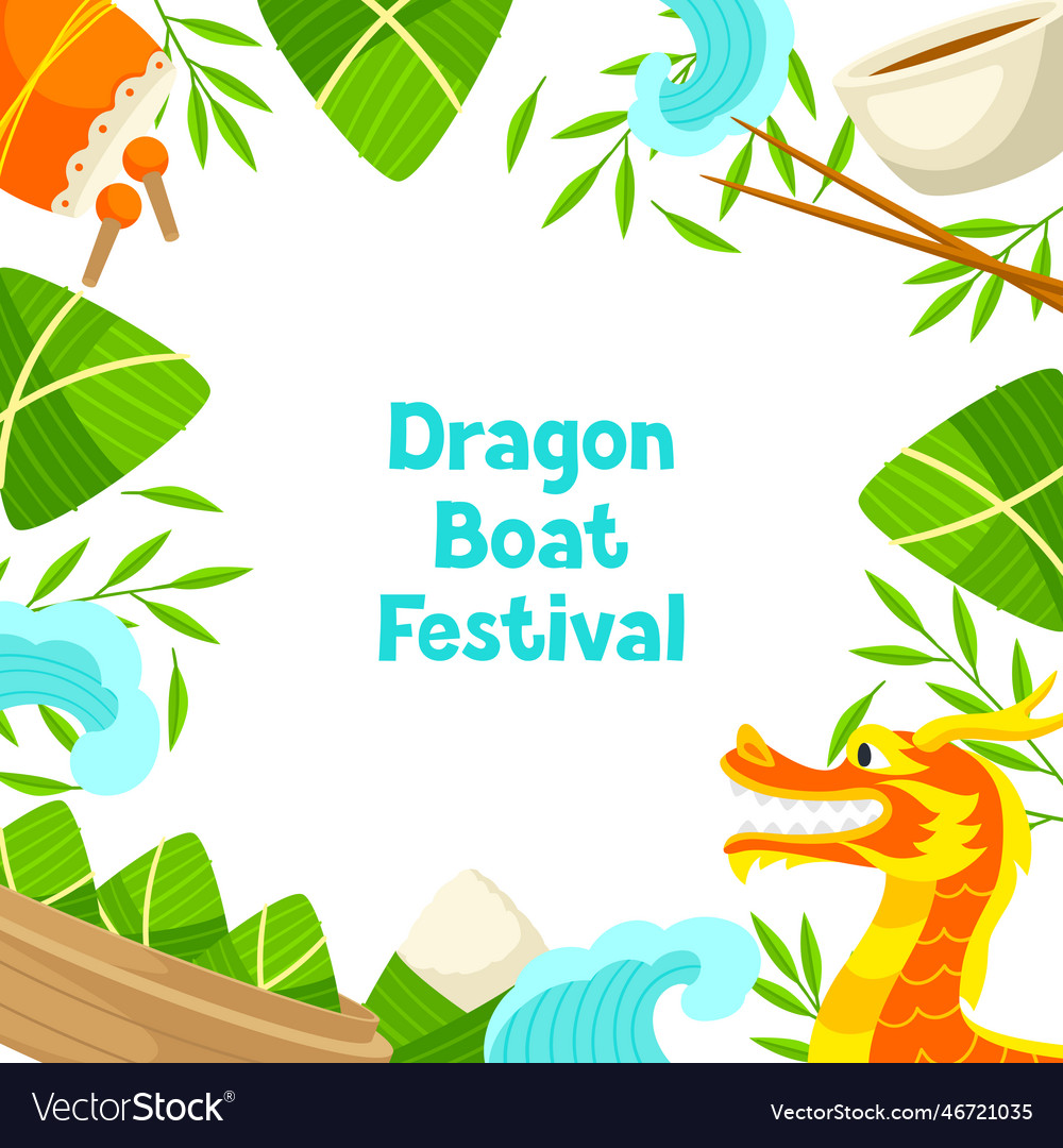 Happy dragon boat festival greeting card chinese Vector Image