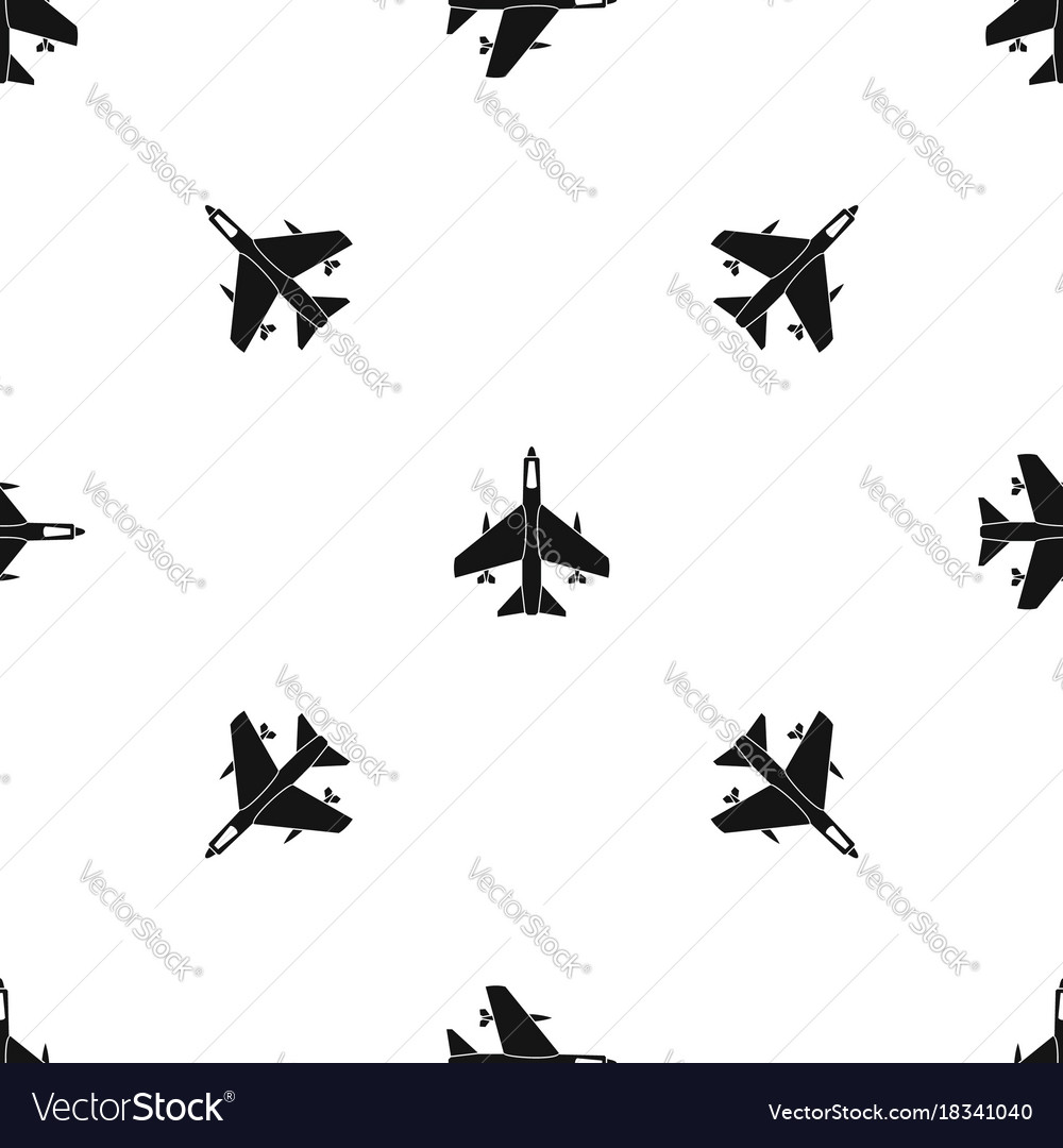 Armed fighter jet pattern seamless black Vector Image