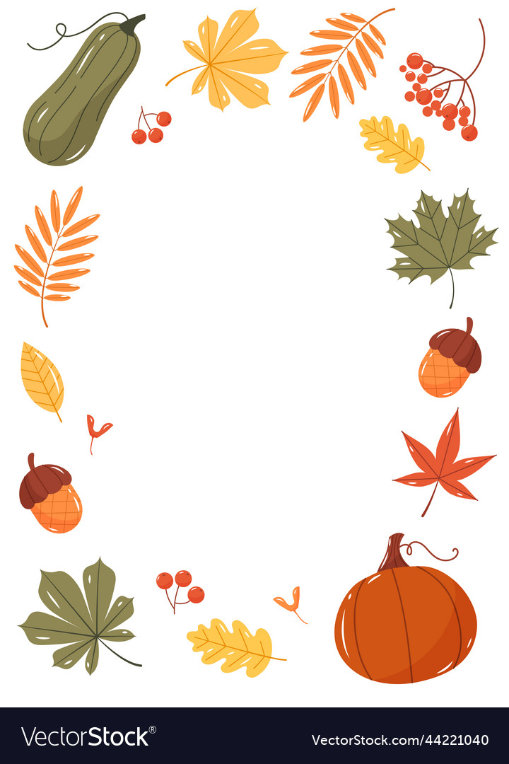 Autumn Frame With Leaves Royalty Free Vector Image Autumn Frame With Leaves Royalty Free Vector Image