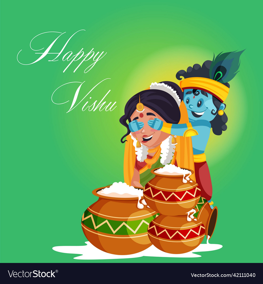 Banner design of happy vishu Royalty Free Vector Image