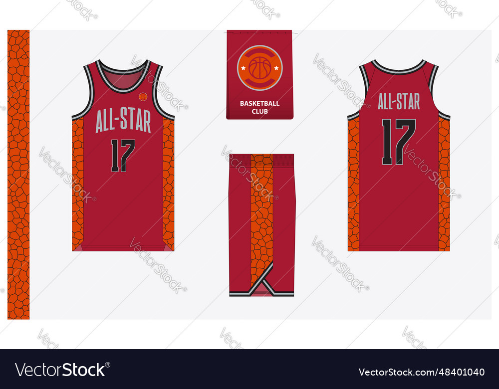 Basketball uniform mockup template and logo vector image Basketball uniform mockup template and logo