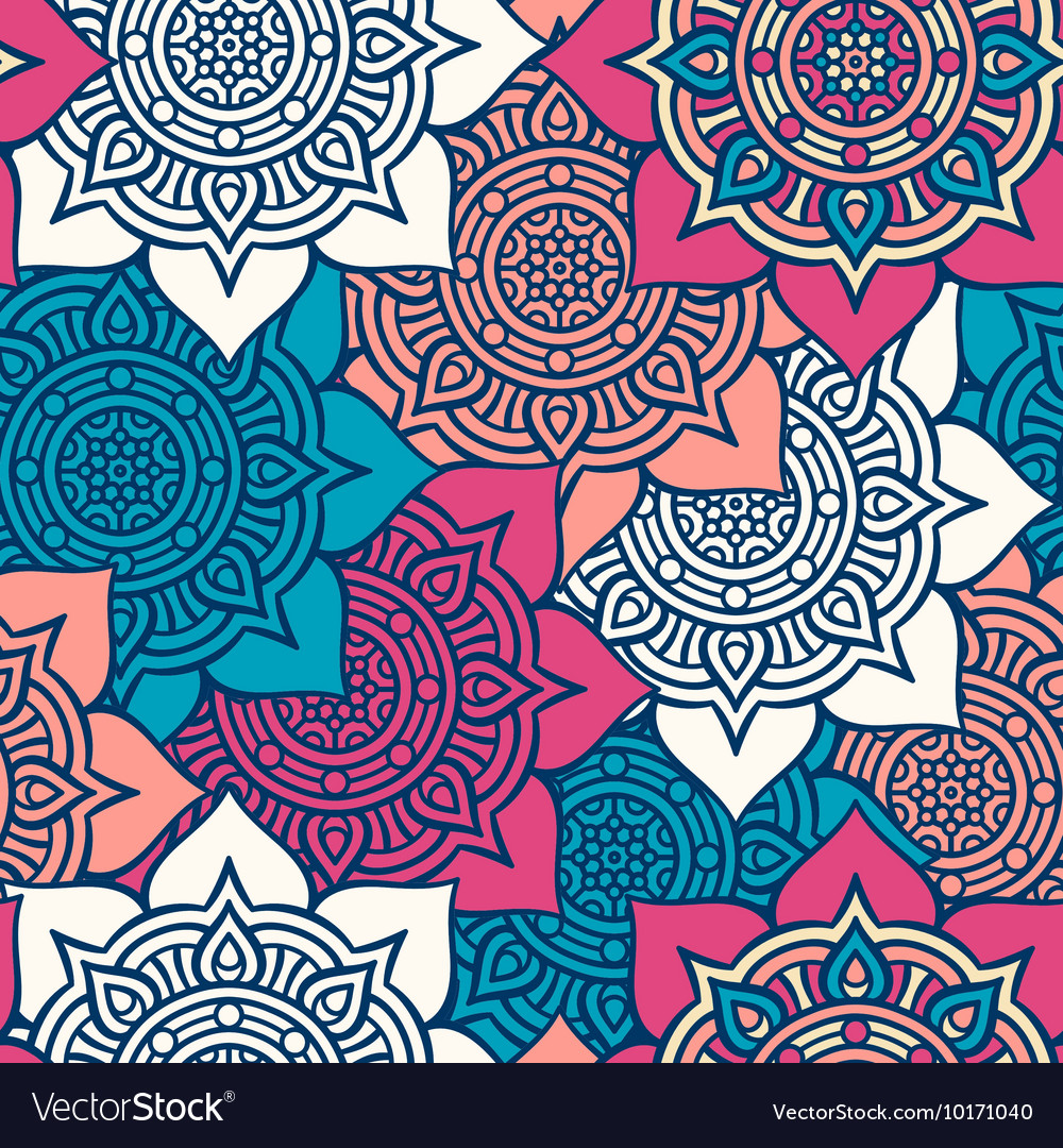 Ethnic Floral Seamless Pattern Royalty Free Vector Image