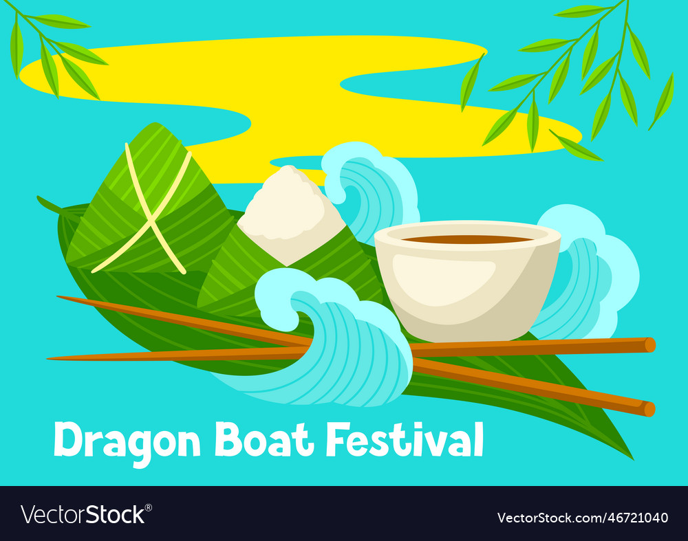 Happy dragon boat festival greeting card chinese Vector Image