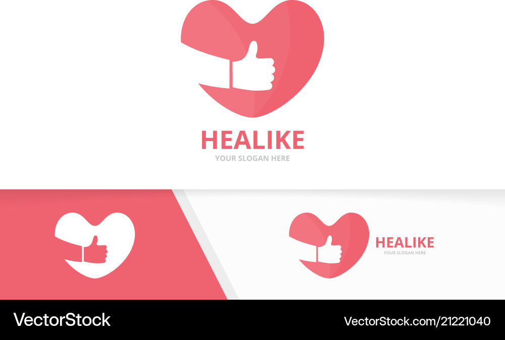 Heart and like logo combination love Royalty Free Vector