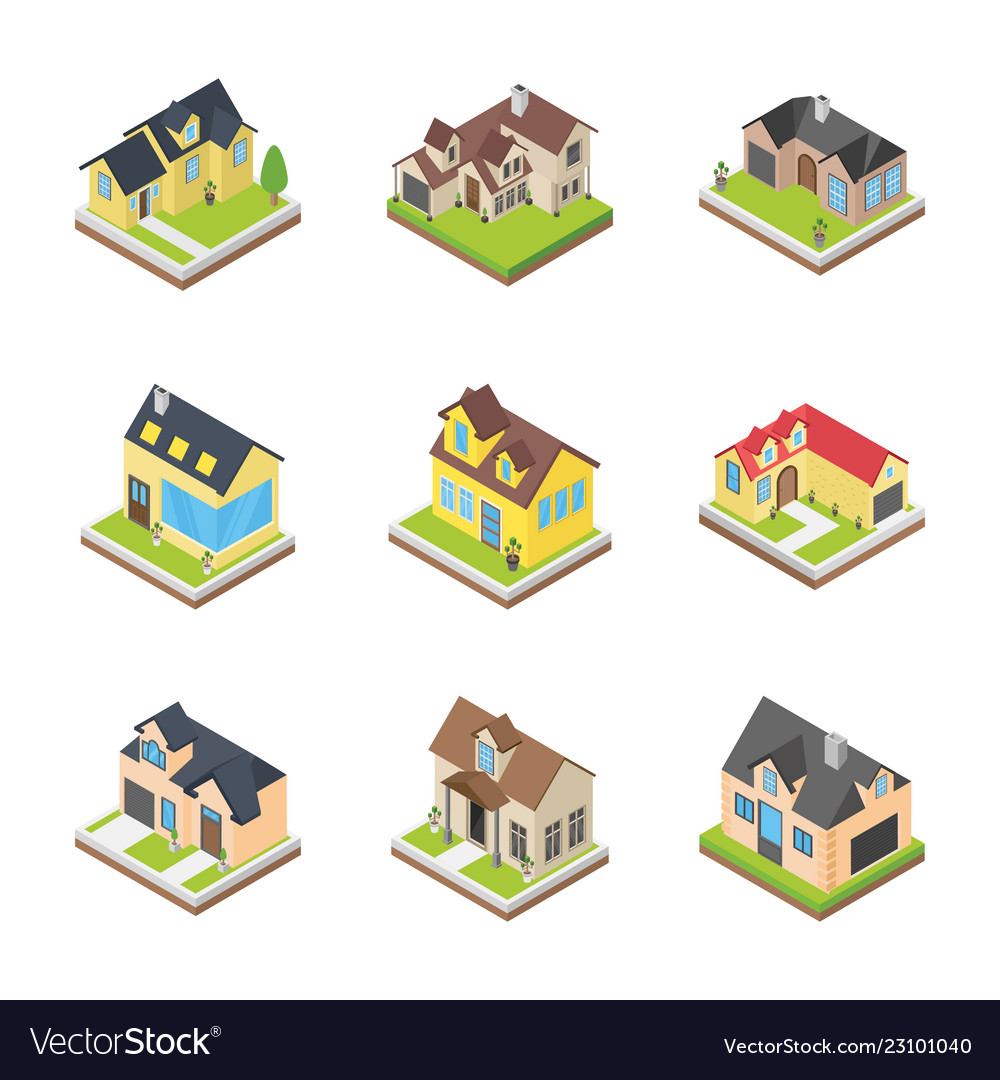 Houses architectures icons Royalty Free Vector Image