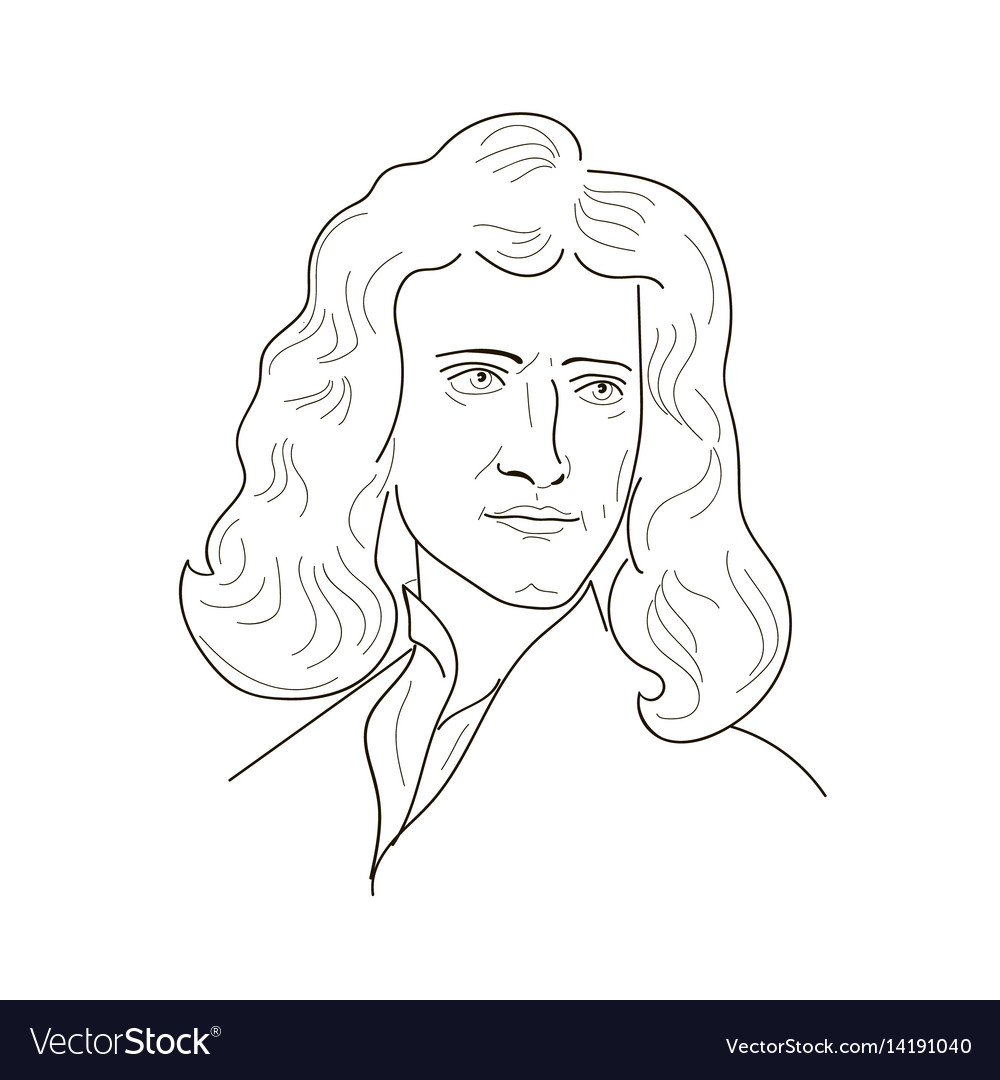 Isaac Newton Cartoon Drawing Isaac Scientist Tecknad Rolig Divertente Scienziato Fargon 2108