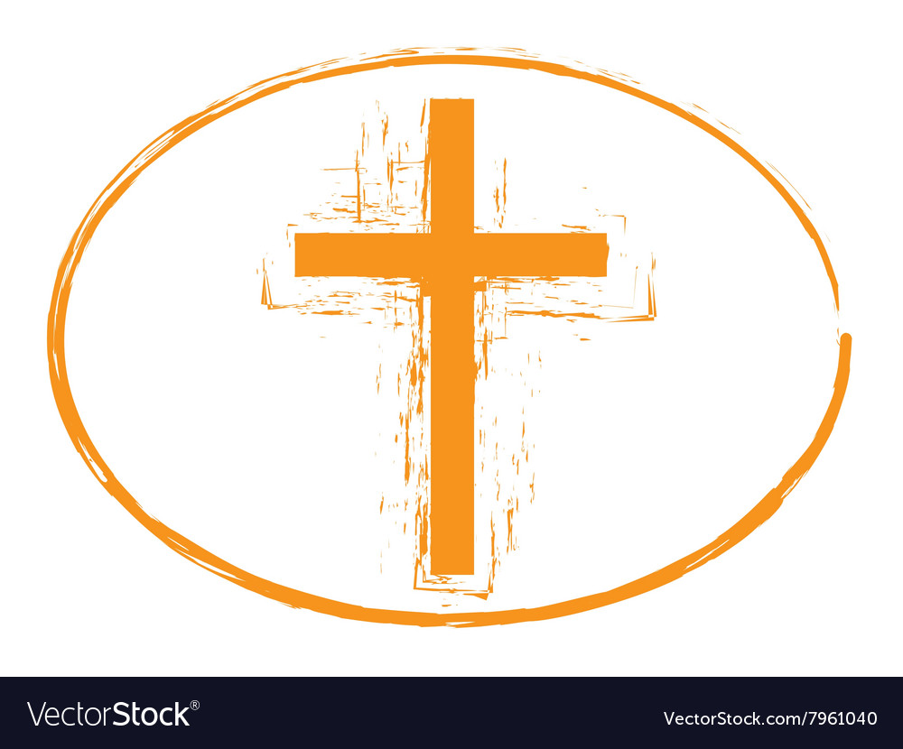 Orange grunge cross stamp symbol Royalty Free Vector Image