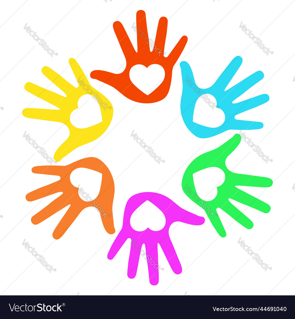 Palm of children hands Royalty Free Vector Image