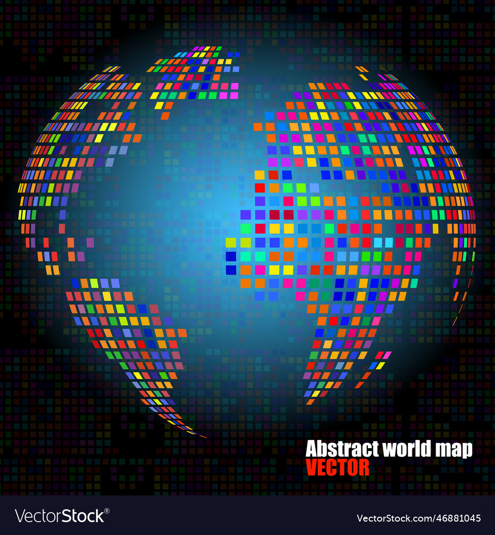 Abstract globe earth from colorful pixels Vector Image