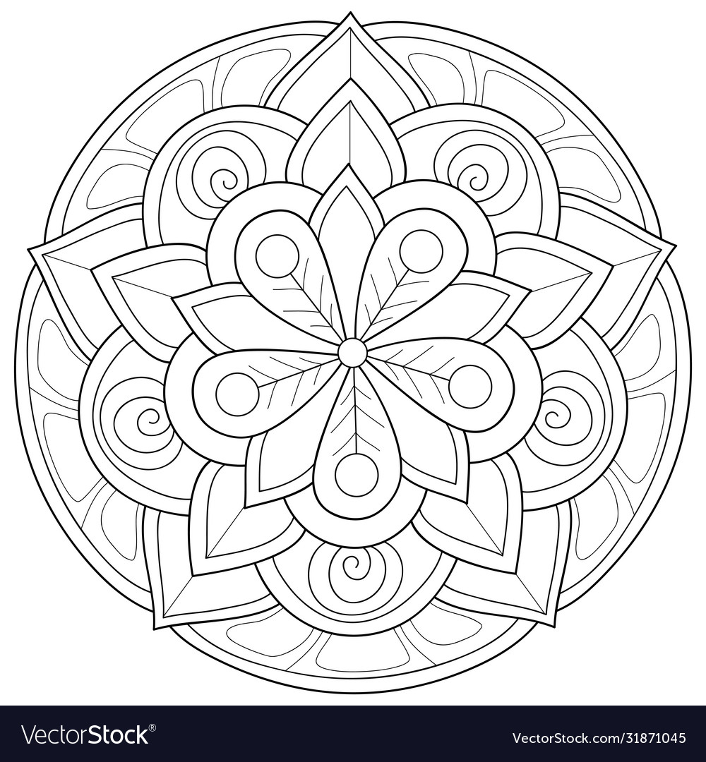 Adult coloring bookpage a zen mandala image Vector Image