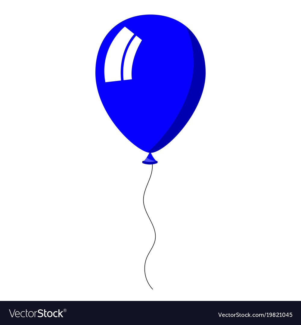 Blue balloon on white background Royalty Free Vector Image
