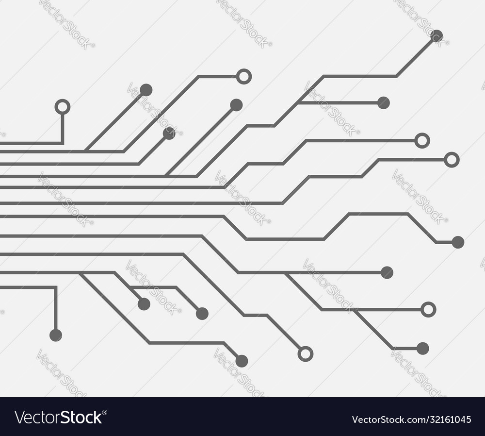 Circuit board pattern dots and lines Royalty Free Vector