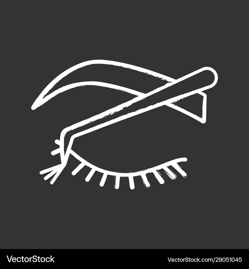 Cluster lash extension chalk icon Royalty Free Vector Image