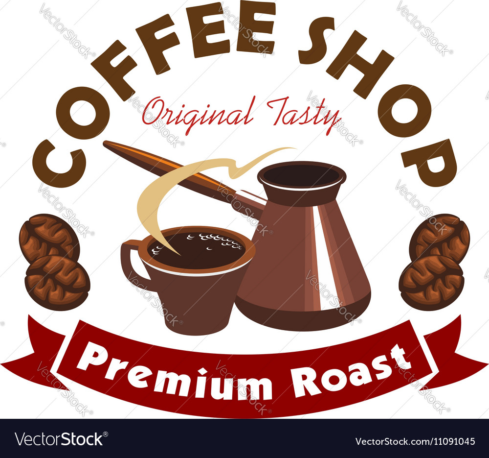 Coffee shop or cafe symbol cartoon style Vector Image