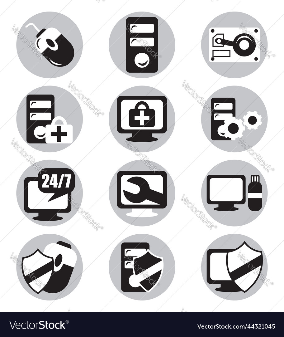 Computer services on a white background Royalty Free Vector
