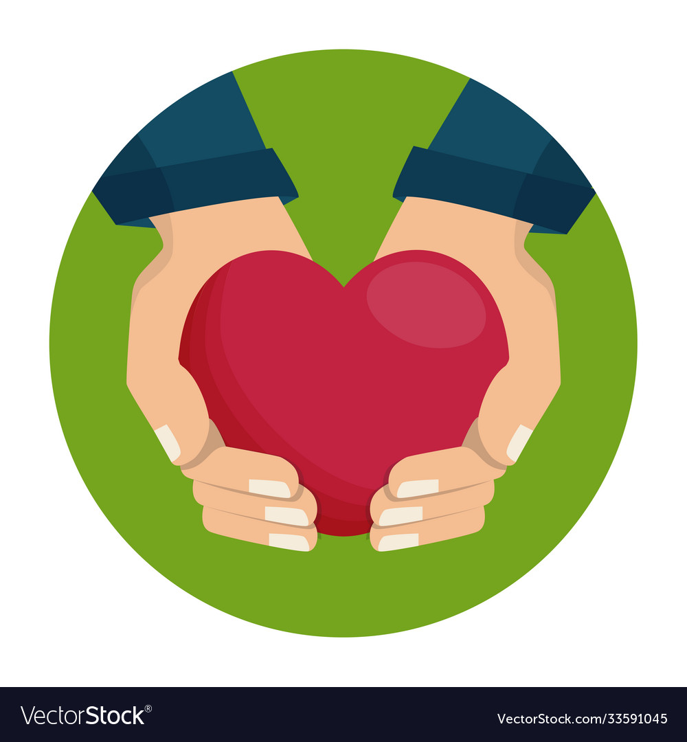 Hands holding heart icon royalty free vector image