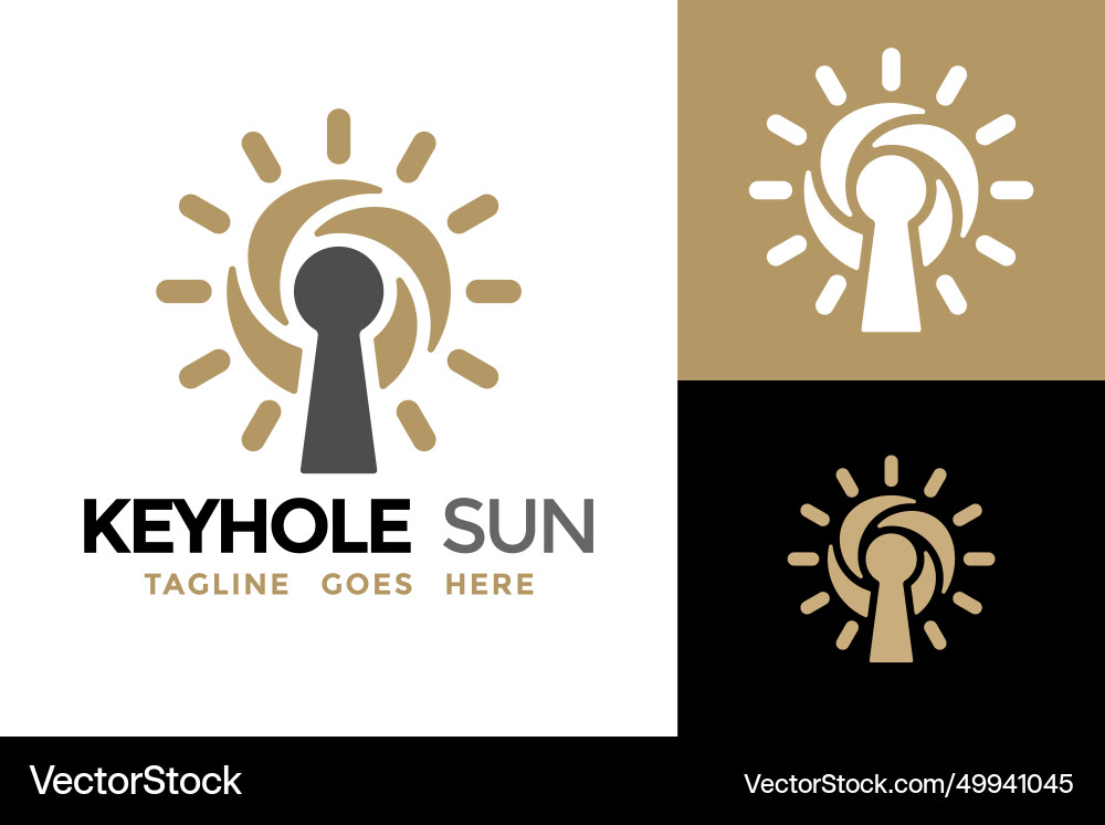 Keyhole sun logo design template Royalty Free Vector Image