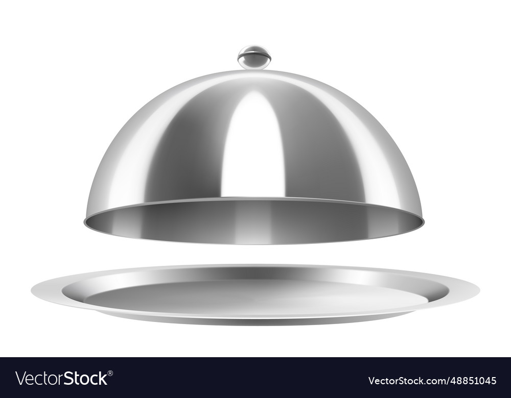 Metal food cloche isolated on white background Vector Image