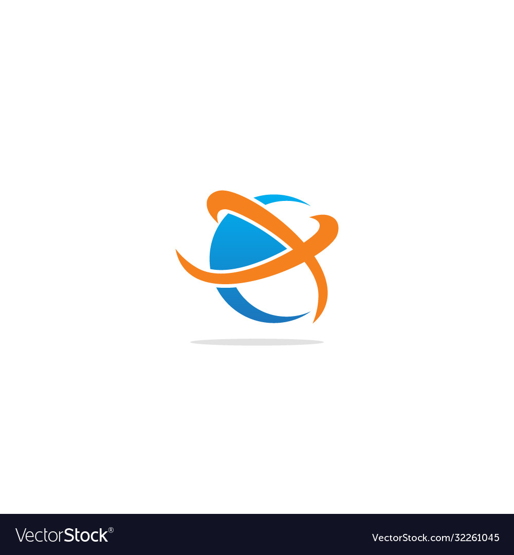 Round orbit x letter logo Royalty Free Vector Image