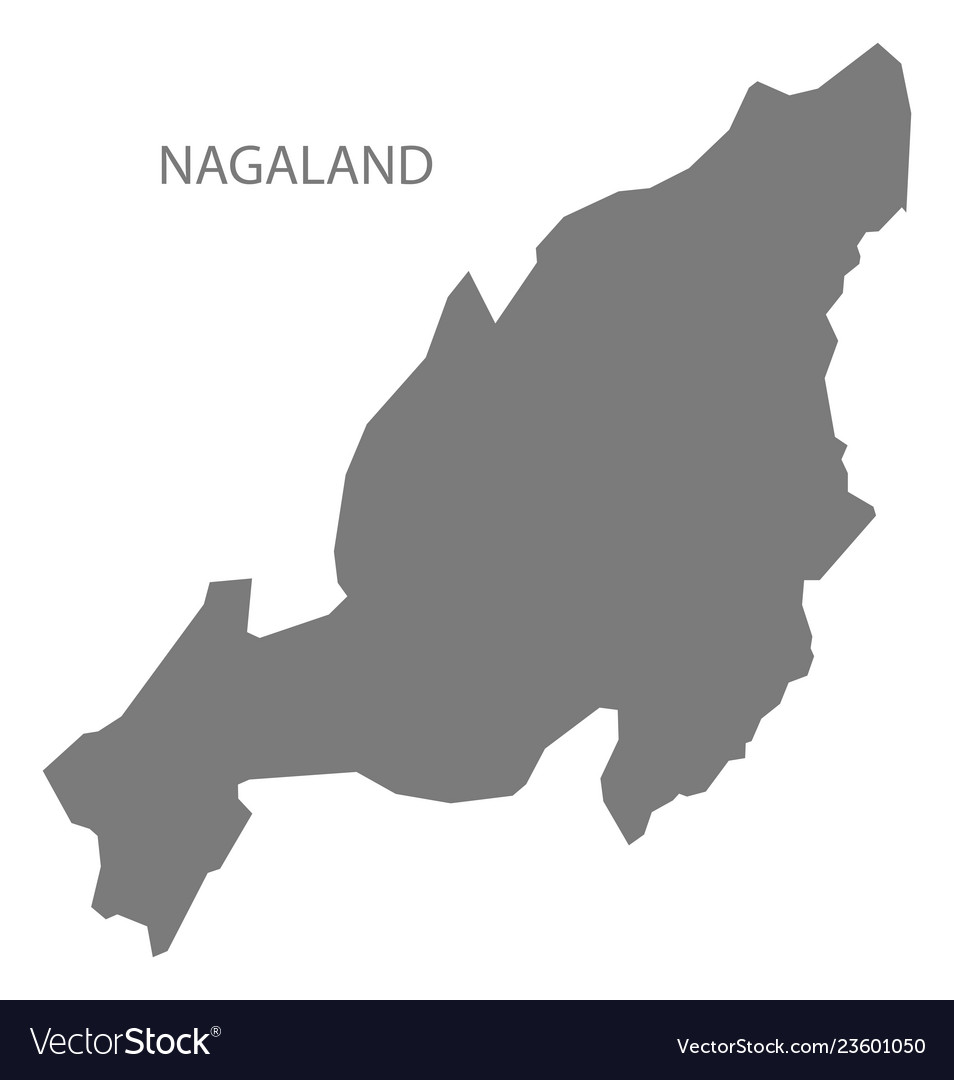 Nagaland india map grey Royalty Free Vector Image