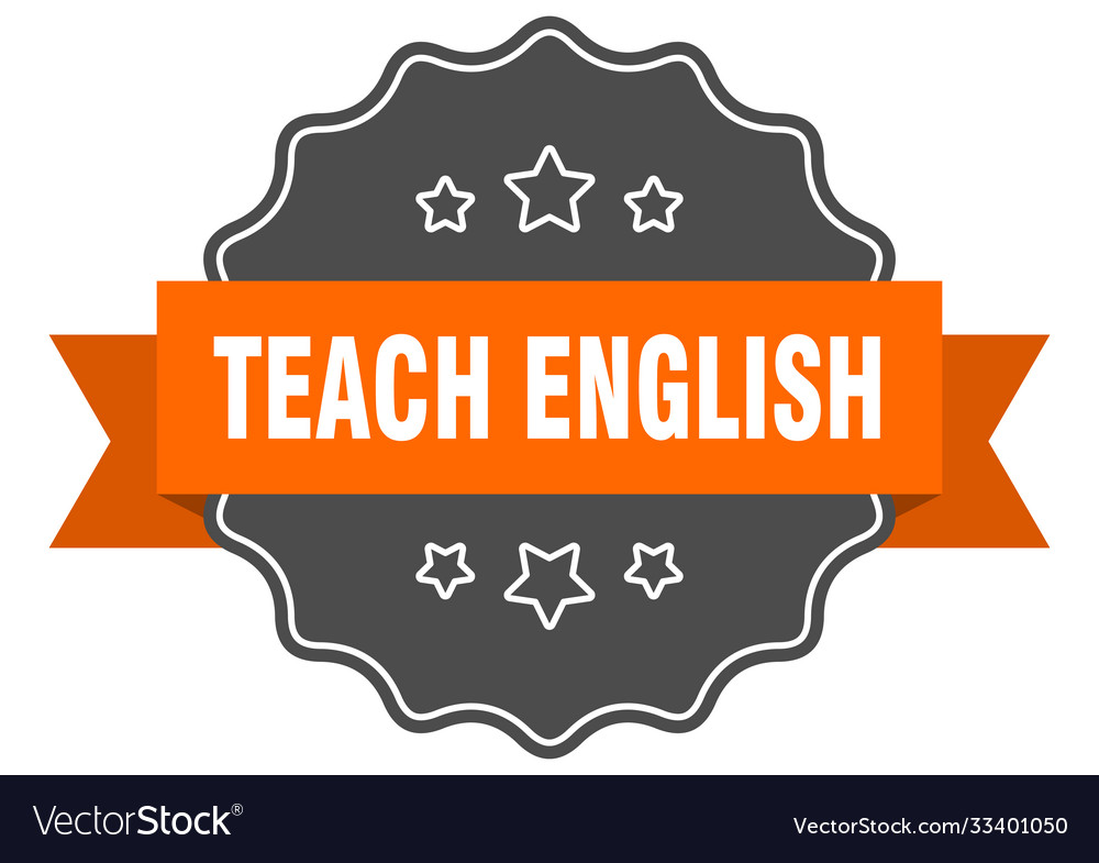 Teach english label isolated seal Royalty Free Vector Image