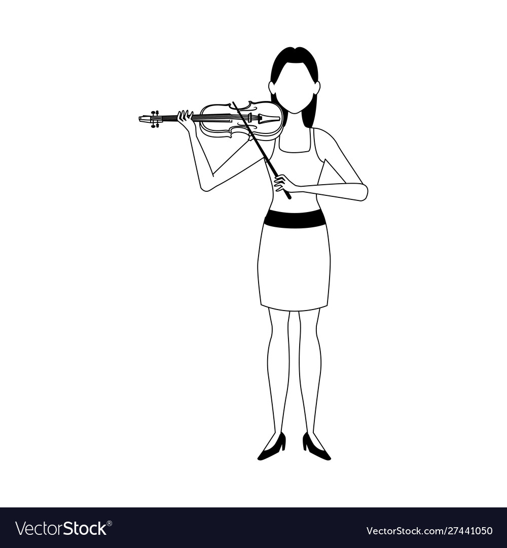 Woman with a violin flat design Royalty Free Vector Image