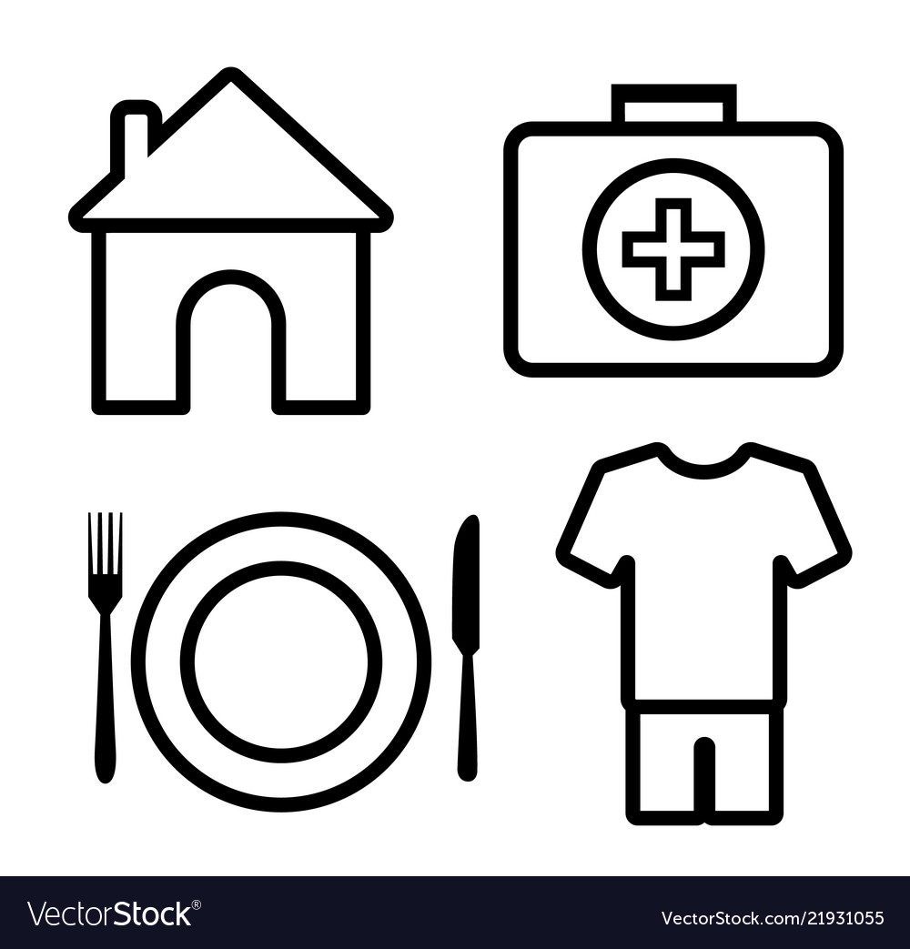 4 basic human needs outline icon Royalty Free Vector Image