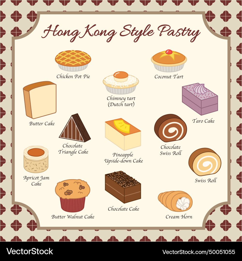 Hong kong style pastry Royalty Free Vector Image