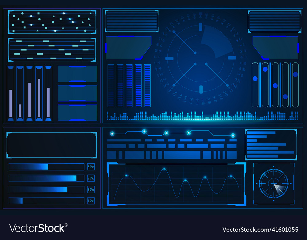 Hud hi tech user interface gadget element Vector Image