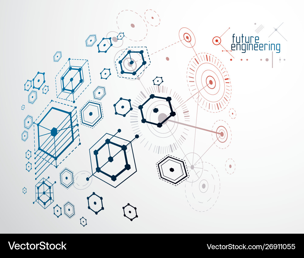 Mechanical scheme engineering drawing Royalty Free Vector