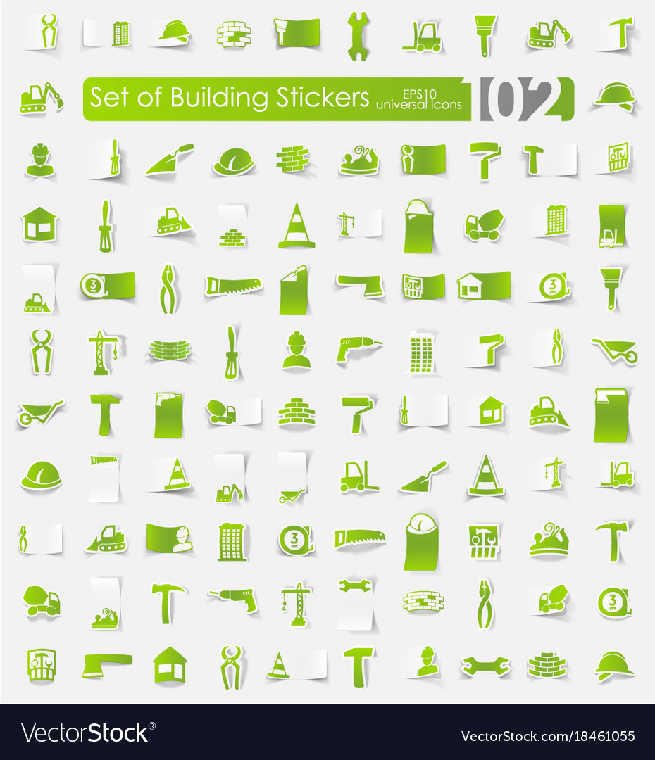 Set of building stickers Royalty Free Vector Image
