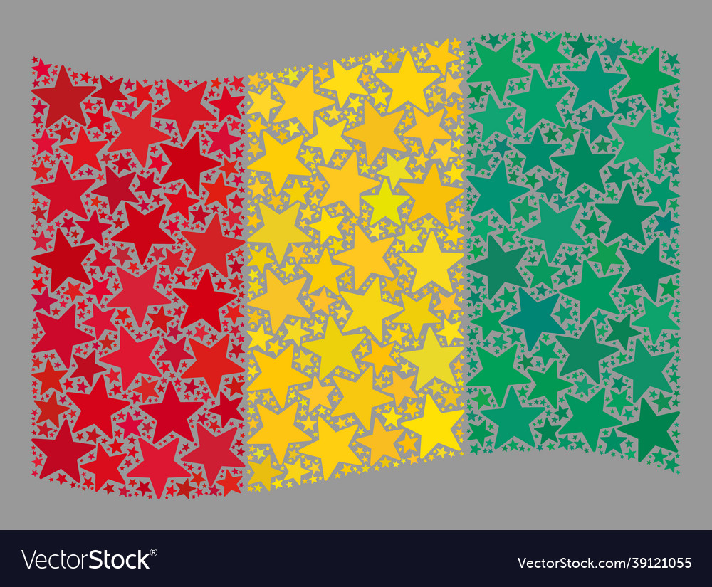 Waving star guinea flag - mosaic of stars Vector Image