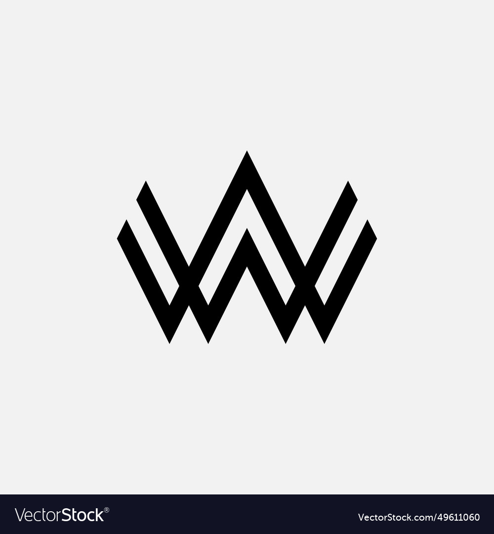 Aw Wa Initial Letter Monogram Logo Design Vector Image