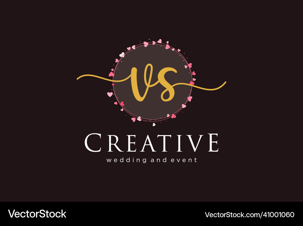 Initial vs feminine logo usable Royalty Free Vector Image