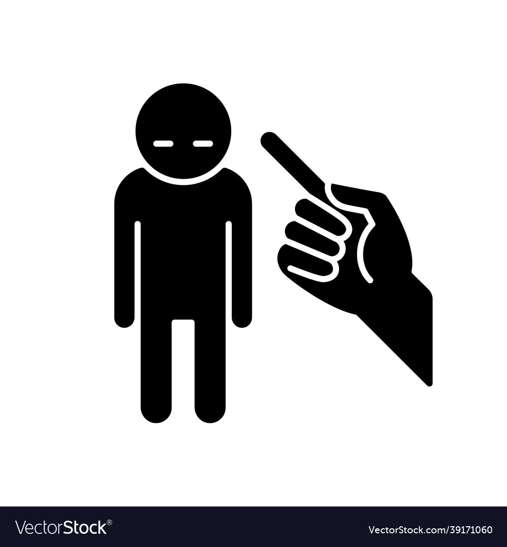 Punishment gesture black glyph icon Royalty Free Vector
