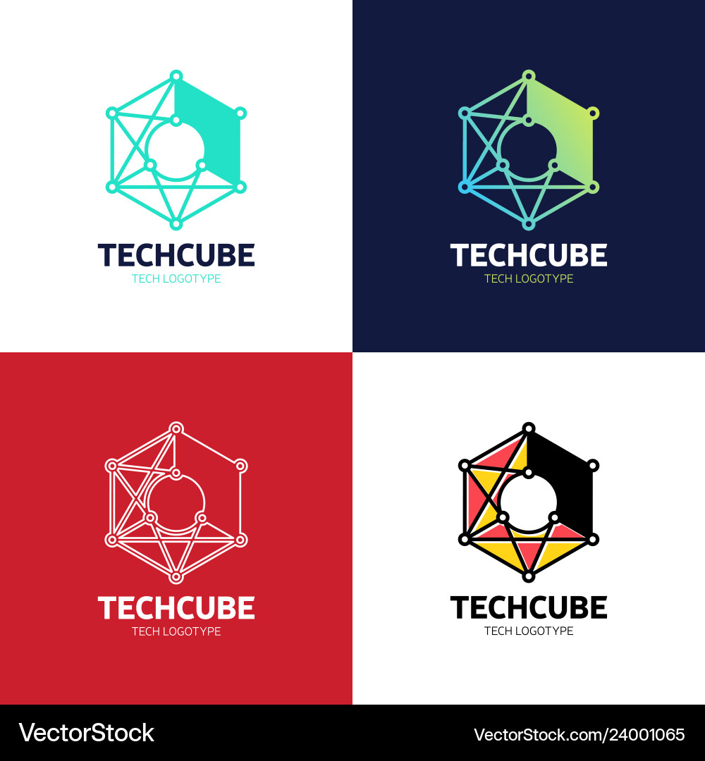 Blockchain logo template technology design Vector Image