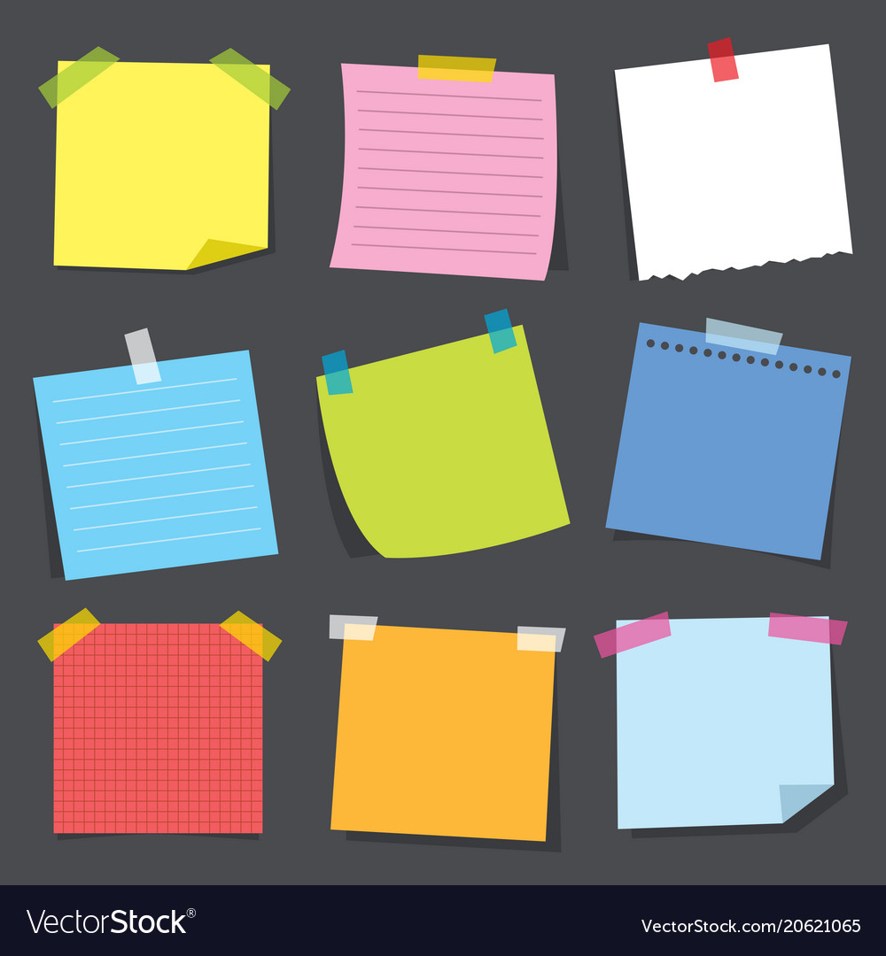 Note papers Royalty Free Vector Image - VectorStock