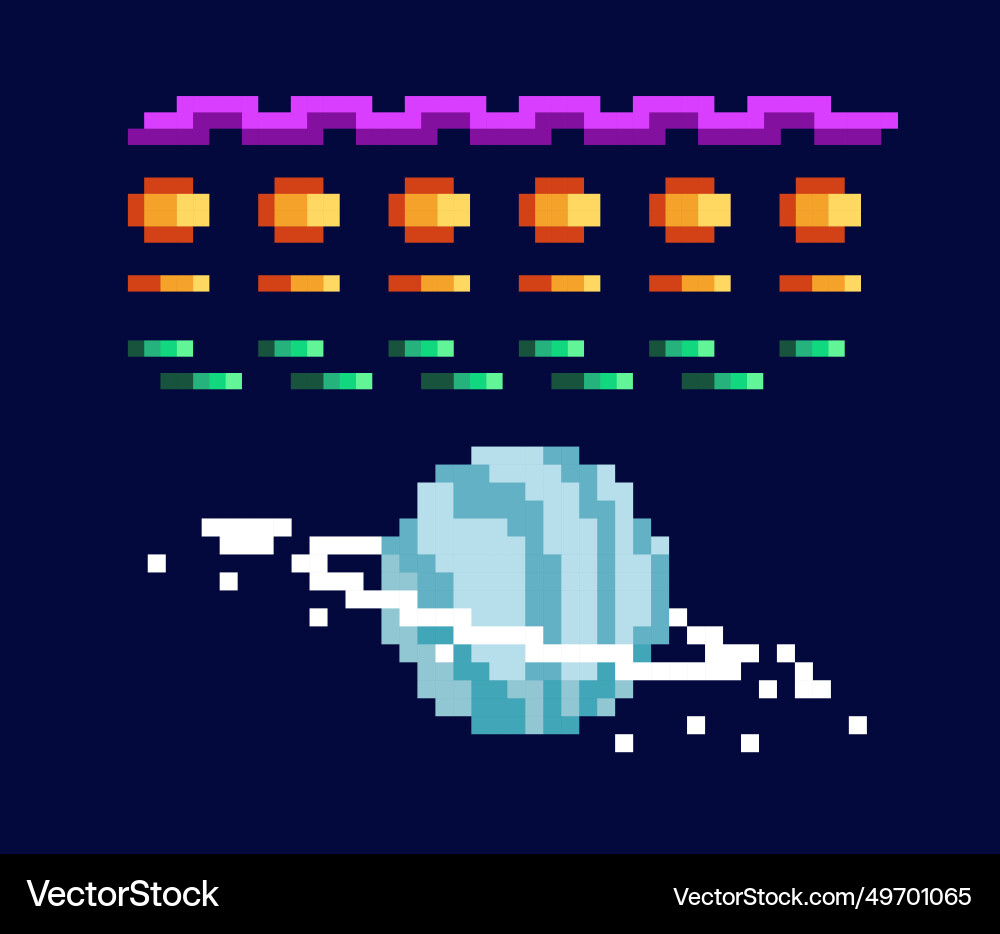 Set of 8bit pixel art game asset Royalty Free Vector Image